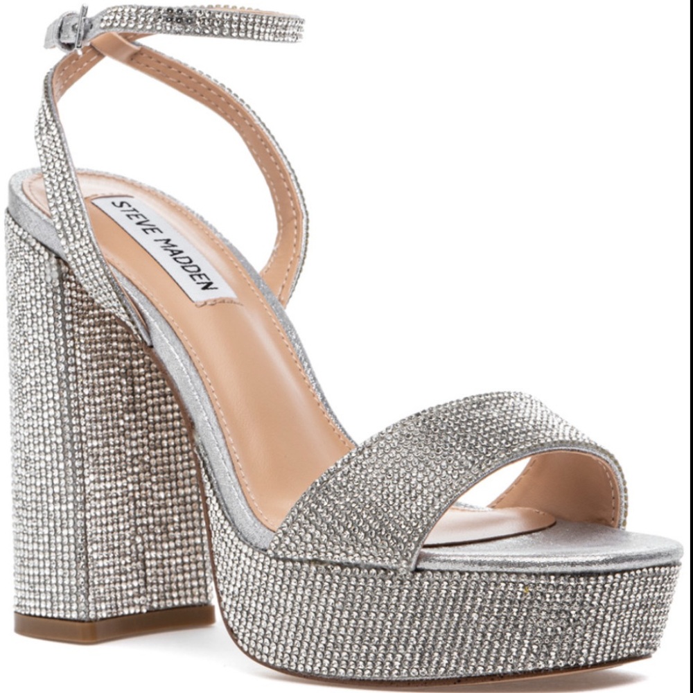 Steve Madden Silver Platform Heels